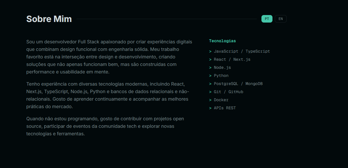 Screenshot do projeto Portifolio