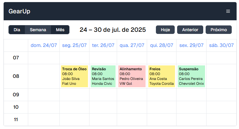 Screenshot do projeto Sistema para oficina mecanica